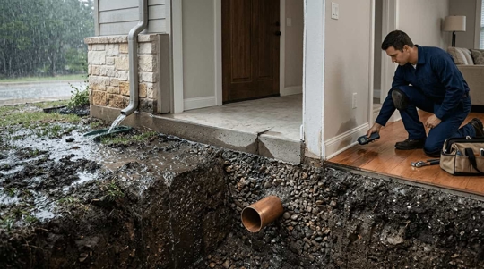 Can heavy rain cause slab leak?